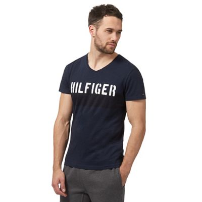Navy 'Hilfiger' slogan t-shirt